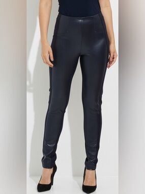 Joseph Ribkoff Faux Leather Pants Style 224055 Edgy Sophisticated Boss Babe